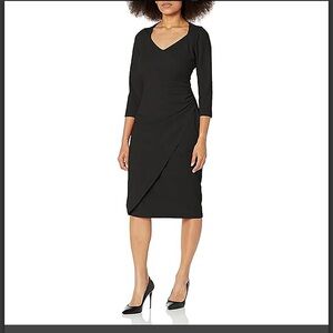 London Times Black Long Sleeve Dress 8 Petite